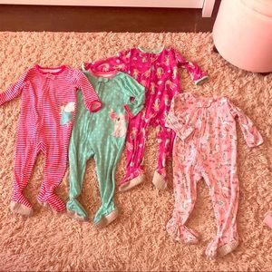 Set of 4 Carters onesie pajamas. Size 18m